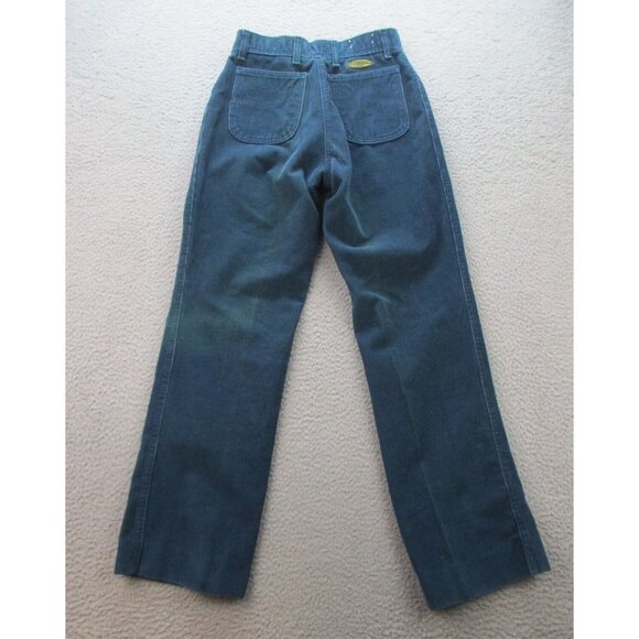 VTG 70's Corduroy Mom Pants Women's 12 High Waist Straight Leg Green Blue - Picture 9 of 13